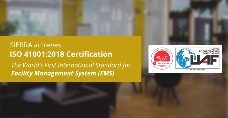 SIERRA becomes one of the first few software companies globally to be ISO 41001:2018 certified